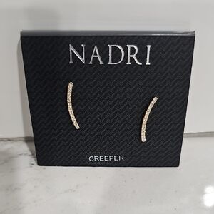 Nadri Gold Tone Curved Earrings